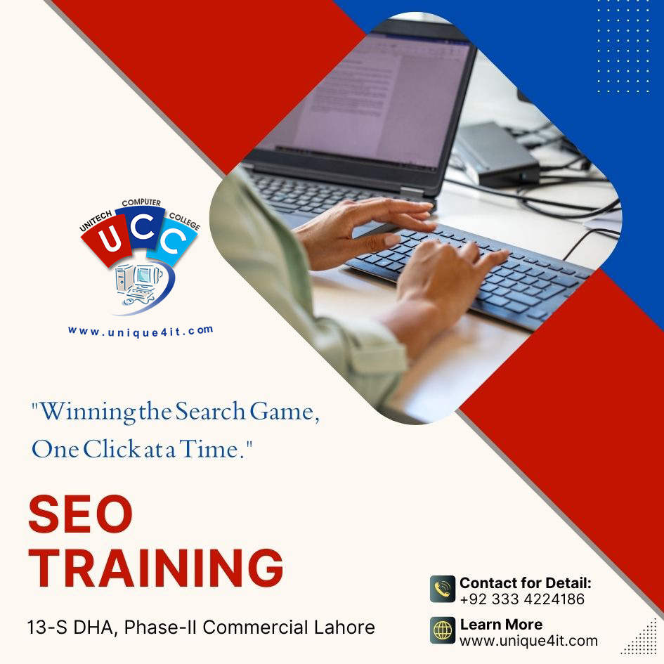 seo training in lahore dha pakistan - logo , text , red color, blue color